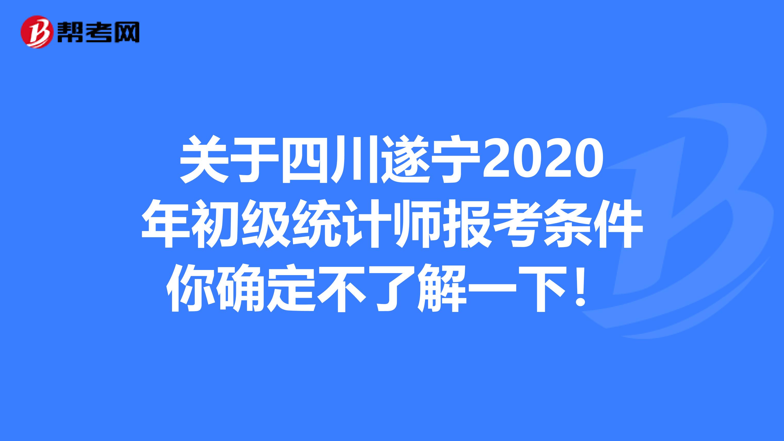 关于四川遂宁2020年初级统计师报考条件你确定不了解一下！