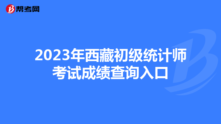 2023年西藏初級統(tǒng)計(jì)師考試成績查詢?nèi)肟? align=