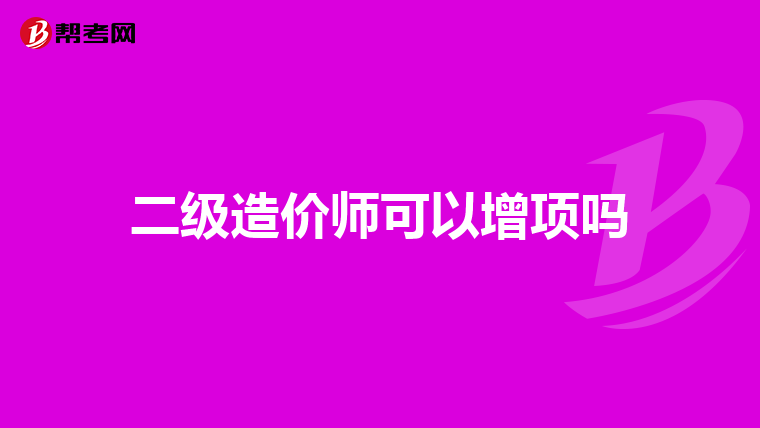 二级造价师可以增项吗