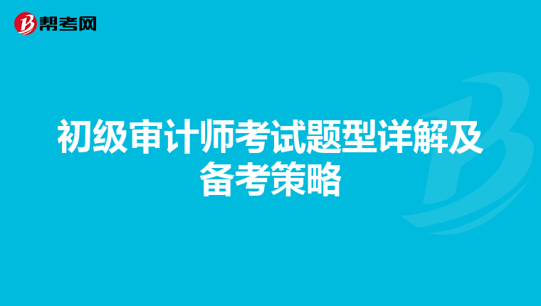 初级审计师考试题型详解及备考策略