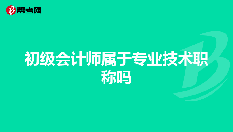 初级会计师属于专业技术职称吗
