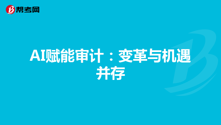 AI赋能审计：变革与机遇并存