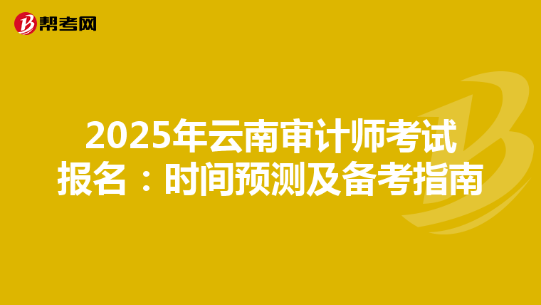 2025年云南审计师考试报名：时间预测及备考指南
