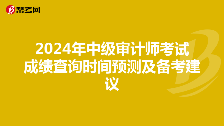 2024年中级审计师考试成绩查询时间预测及备考建议