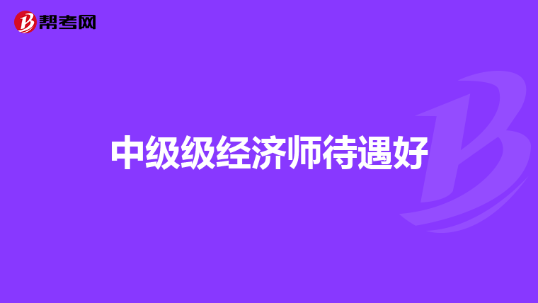 中级级经济师待遇好