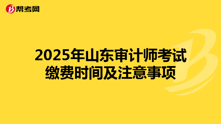 2025年山东审计师考试缴费时间及注意事项