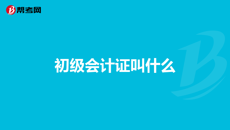 初級(jí)會(huì)計(jì)證叫什么