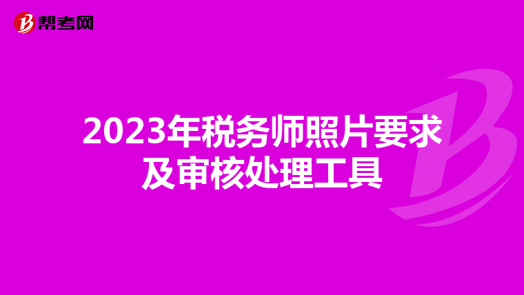 2023年税务师照片要求及审核处理工具