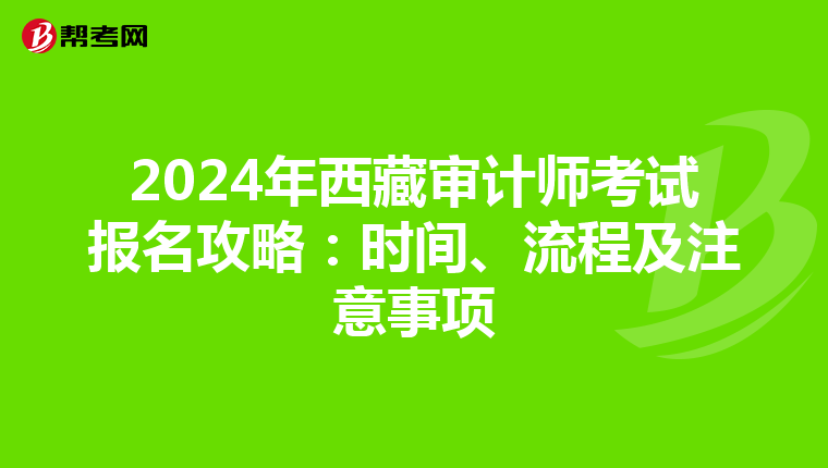 2024年西藏审计师考试报名攻略：时间、流程及注意事项