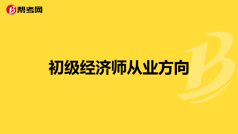 初級經(jīng)濟(jì)師從業(yè)方向