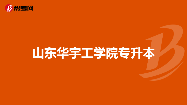 山东华宇工学院专升本