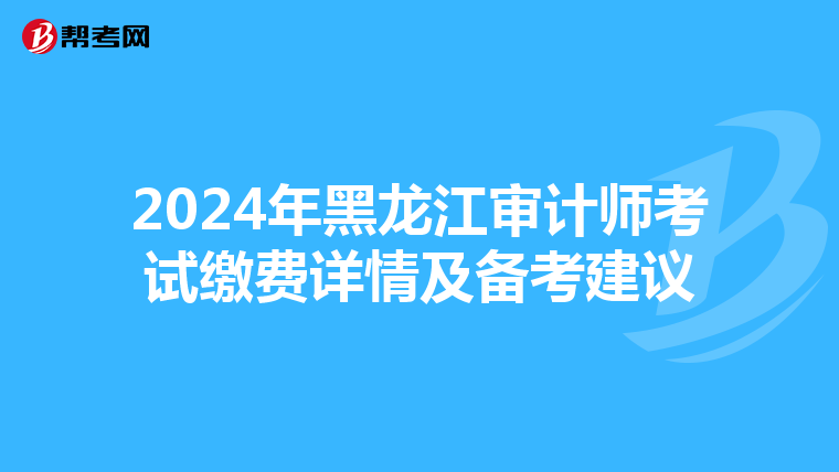 2024年黑龙江审计师考试缴费详情及备考建议