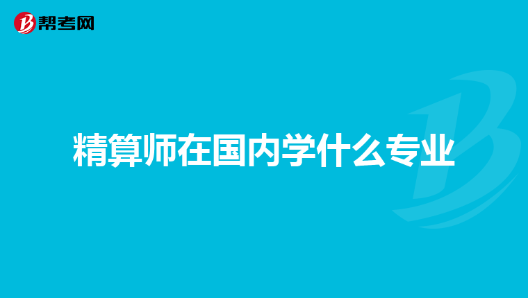 精算师在国内学什么专业