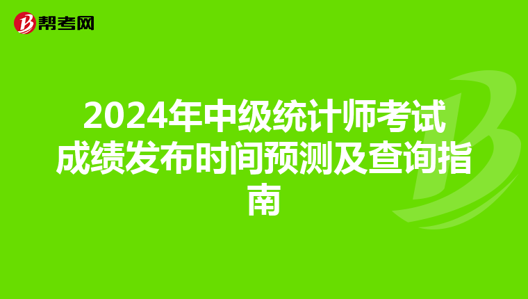 2024年中级统计师考试成绩发布时间预测及查询指南