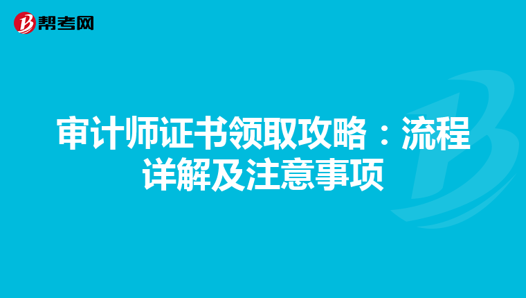 审计师证书领取攻略：流程详解及注意事项