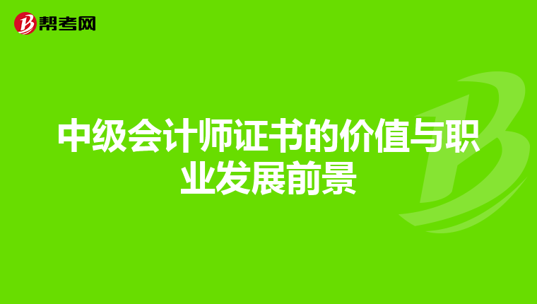 中級(jí)會(huì)計(jì)師證書的價(jià)值與職業(yè)發(fā)展前景