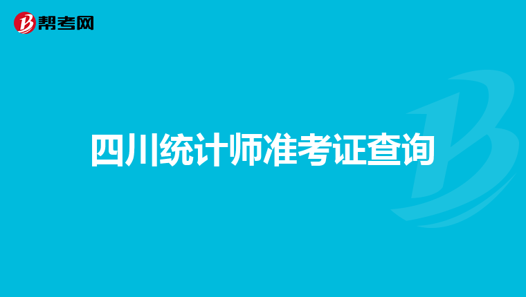 四川统计师准考证查询