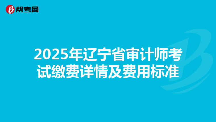 2025年辽宁省审计师考试缴费详情及费用标准