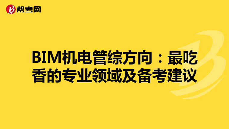 BIM机电管综方向：最吃香的专业领域及备考建议