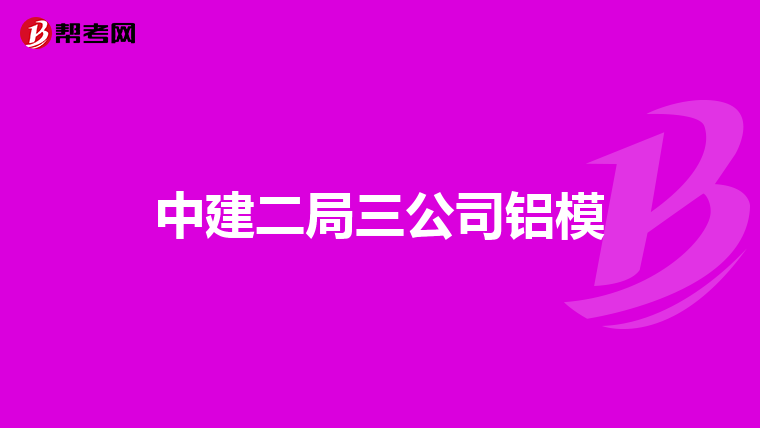 中建二局三公司铝模