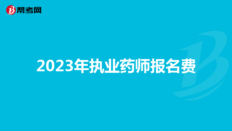 2023年执业药师报名费