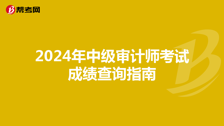 2024年中级审计师考试成绩查询指南
