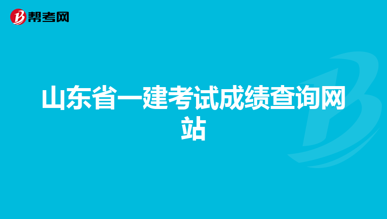 山东省一建考试成绩查询网站