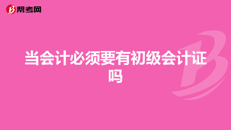 當(dāng)會(huì)計(jì)必須要有初級(jí)會(huì)計(jì)證嗎