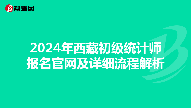 2024年西藏初级统计师报名官网及详细流程解析