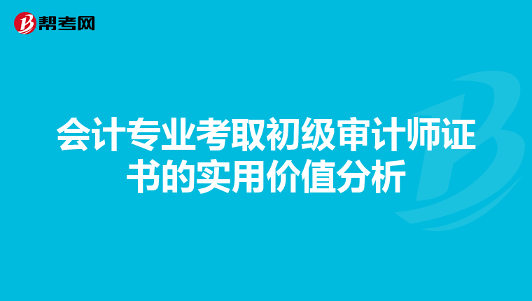 会计专业考取初级审计师证书的实用价值分析
