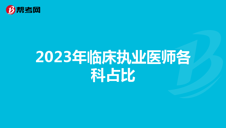 2023年临床执业医师各科占比