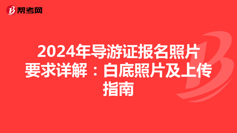 2024年导游证报名照片要求详解：白底照片及上传指南