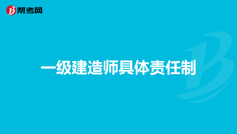 一级建造师具体责任制