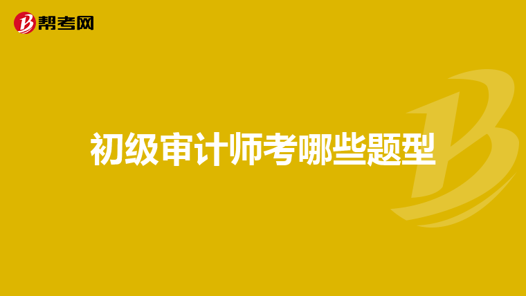 初级审计师考哪些题型