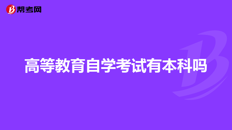 高等教育自学考试有本科吗