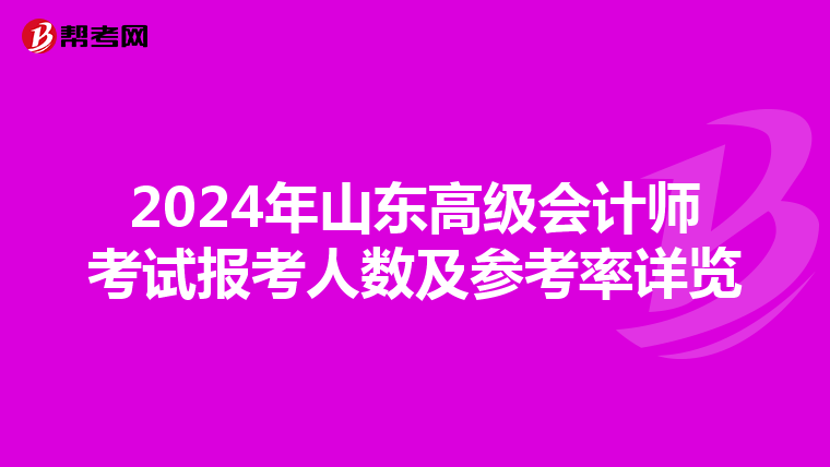 2024年山东高级会计师考试报考人数及参考率详览