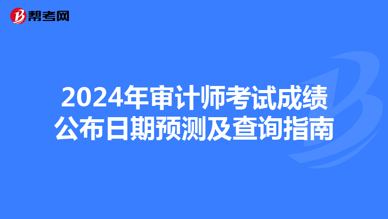 2024年审计师考试成绩公布日期预测及查询指南
