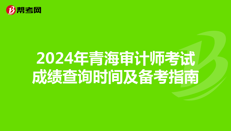 2024年青海审计师考试成绩查询时间及备考指南