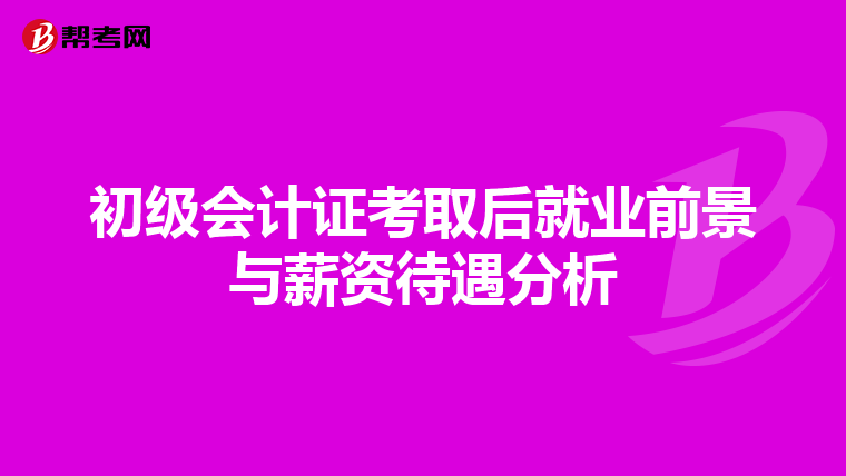 初级会计证考取后就业前景与薪资待遇分析