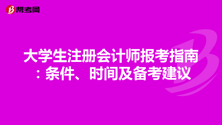大學(xué)生注冊(cè)會(huì)計(jì)師報(bào)考指南:條件、時(shí)間及備考建議