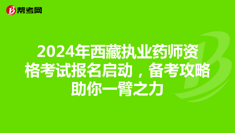 2024年西藏执业药师资格考试报名启动，备考攻略助你一臂之力