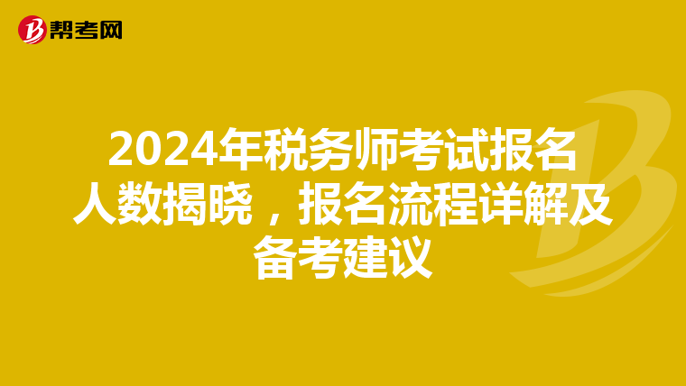 2024年税务师考试报名人数揭晓，报名流程详解及备考建议