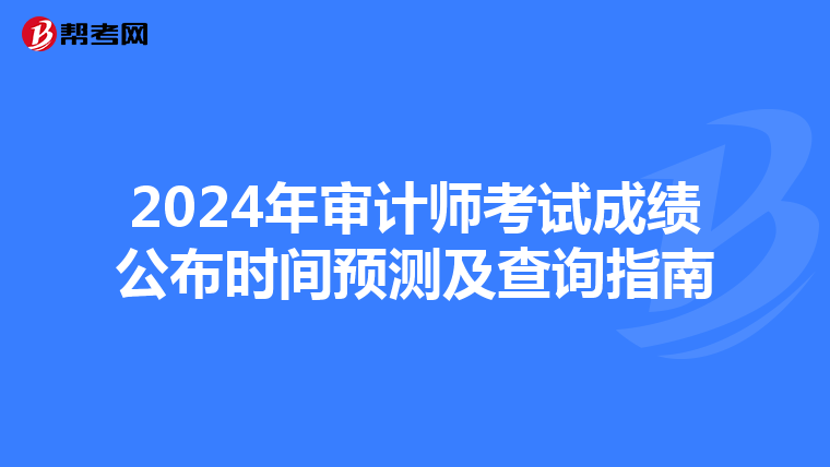 2024年审计师考试成绩公布时间预测及查询指南
