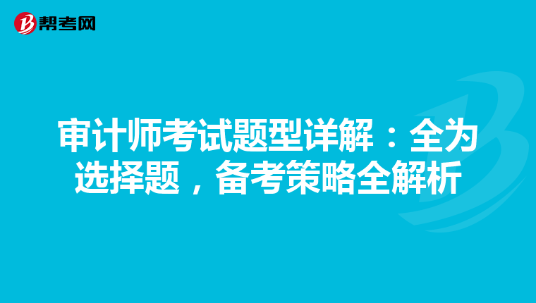 审计师考试题型详解：全为选择题，备考策略全解析