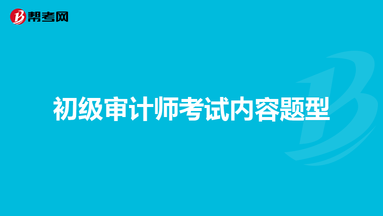 初级审计师考试内容题型