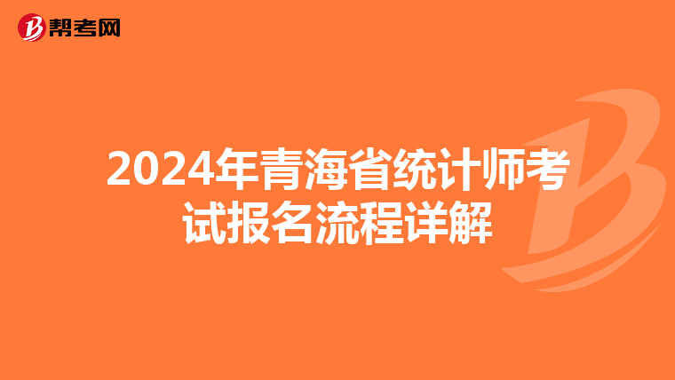 2024年青海省统计师考试报名流程详解