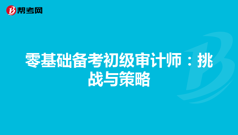 零基础备考初级审计师：挑战与策略