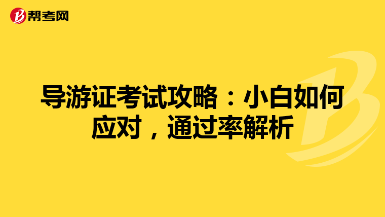 导游证考试攻略：小白如何应对，通过率解析
