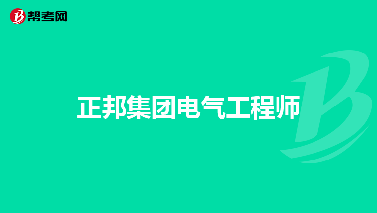 正邦集团电气工程师