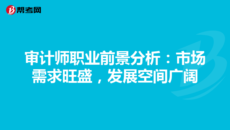 审计师职业前景分析：市场需求旺盛，发展空间广阔
